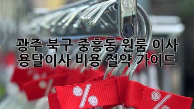 광주 북구 중흥동 원룸 이사, 용달이사 비용 절약 가이드
